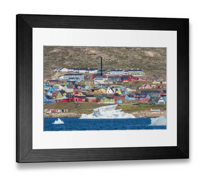 Framed Print : The small town Narsaq in the South of Greenland. America, North America, Greenland Framed Print : The small town Narsaq in the South of Greenland. America, North America, Greenland