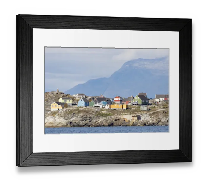 Framed Print : Settlement Alluitsop Paa in the South of Greenland. America, North America, Greenland
