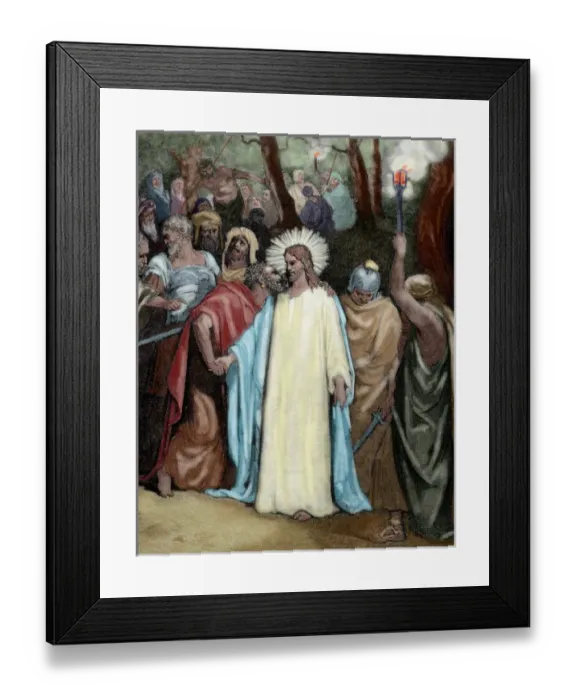 Framed Print : The Judas kiss (1866). Gospel of John. Drawing by Gustave Dor and engraving by Pannemaker Framed Print : The Judas kiss (1866). Gospel of John. Drawing by Gustave Dor and engraving by Pannemaker
