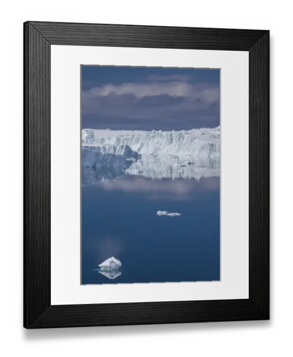 Framed Print : Greenland, Disko Bay, Ilulissat, elevated view of floating ice