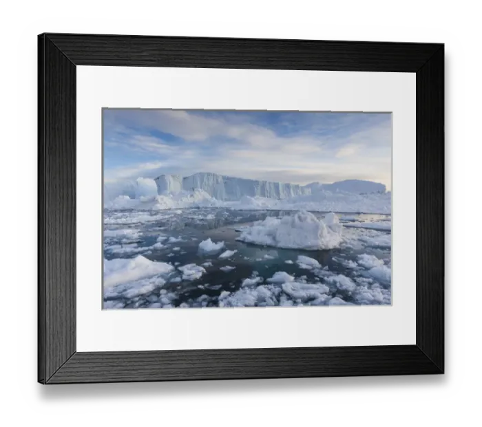 Framed Print : Greenland, Disko Bay, Ilulissat, floating ice at sunset Framed Print : Greenland, Disko Bay, Ilulissat, floating ice at sunset