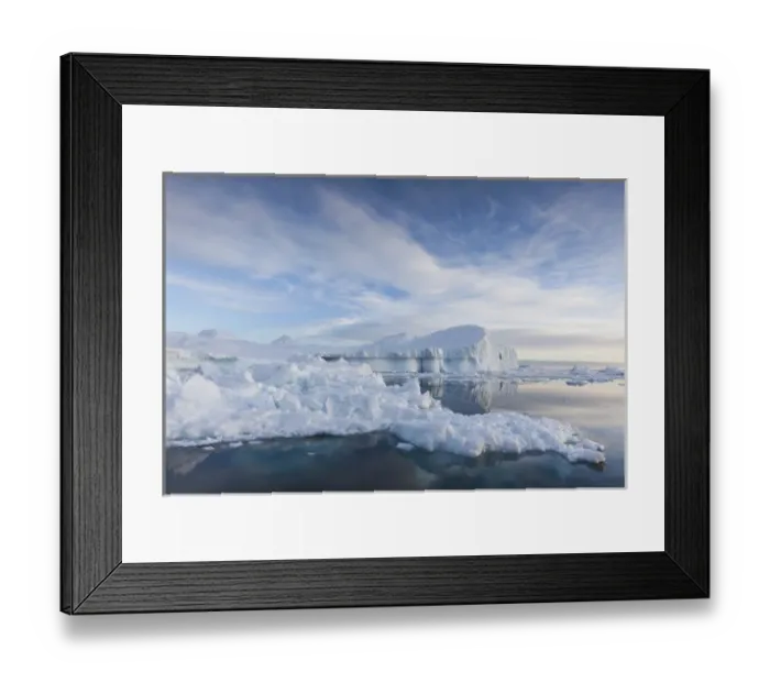 Framed Print : Greenland, Disko Bay, Ilulissat, floating ice at sunset Framed Print : Greenland, Disko Bay, Ilulissat, floating ice at sunset
