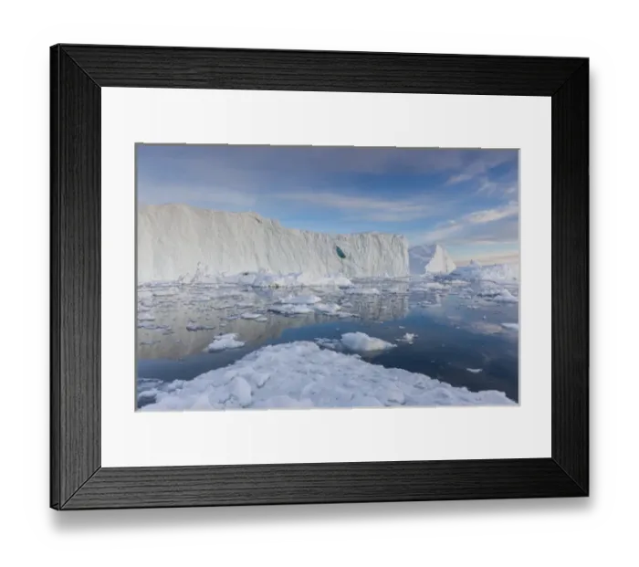 Framed Print : Greenland, Disko Bay, Ilulissat, floating ice at sunset Framed Print : Greenland, Disko Bay, Ilulissat, floating ice at sunset