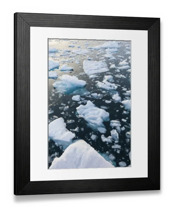 Framed Print : Greenland, Disko Bay, Ilulissat, floating ice at sunset Framed Print : Greenland, Disko Bay, Ilulissat, floating ice at sunset