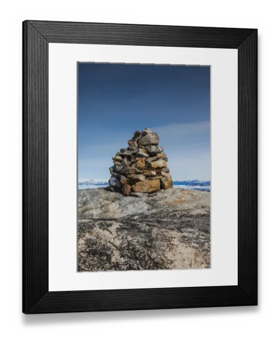 Framed Print : Greenland, Disko Bay, Ilulissat, rock cairn Framed Print : Greenland, Disko Bay, Ilulissat, rock cairn