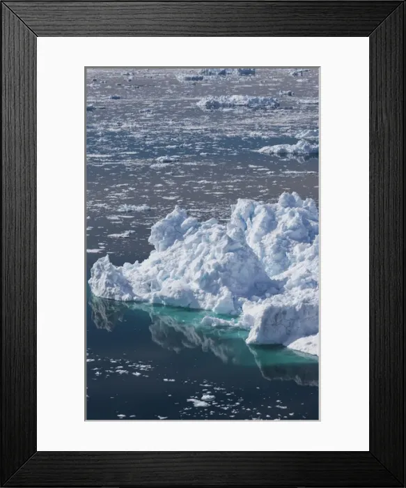 Framed Print : Greenland, Disko Bay, Ilulissat, elevated view of floating ice Framed Print : Greenland, Disko Bay, Ilulissat, elevated view of floating ice