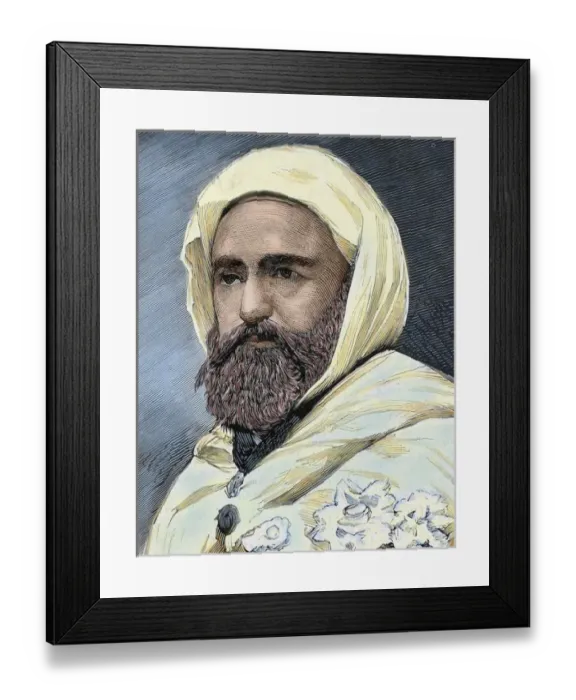 Framed Print : Abd al-Qadir B Muhyi al-Din al-Hasani (Abdelkader) (1808 - 1883). Algerian Leader