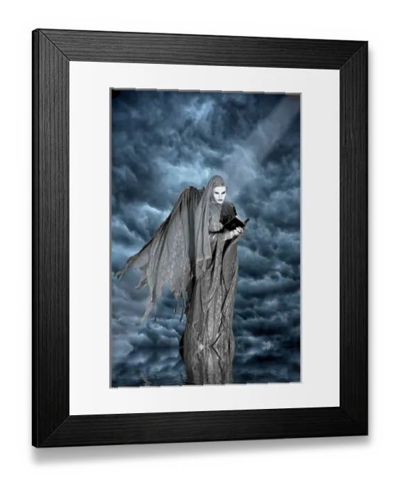 Framed Print : Artistic creation of dark angel and clouds Framed Print : Artistic creation of dark angel and clouds