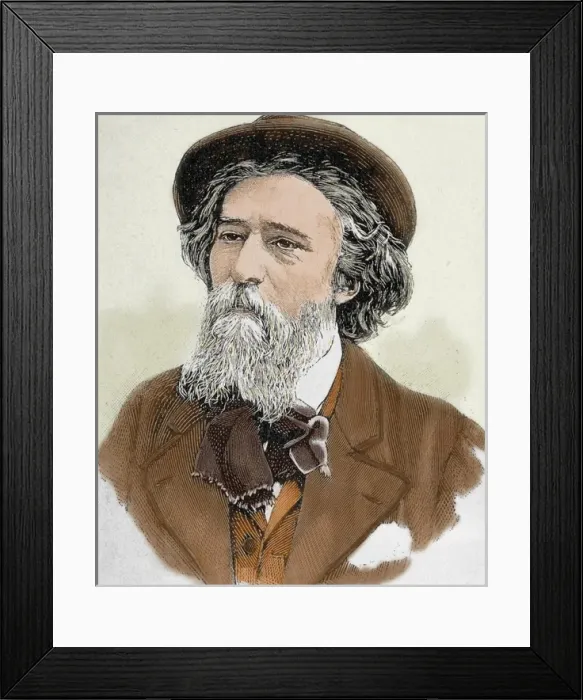 Framed Print : Daudet, Alphonse (1840-1897). French writer. Colored engraving