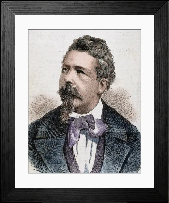 Framed Print : CAIROLI, Benedetto (Pavia, 1825-Capodimonte, 1889). Italian politician. Engraving by Carretero