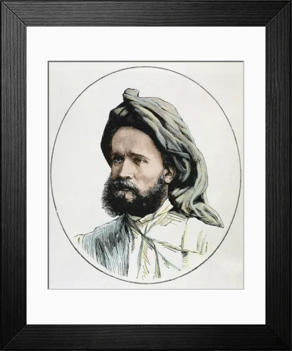 Framed Print : BONNAT (d. 1881). French explorer. Engraving