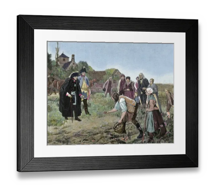 Framed Print : Frederick the Great (1712-1786), King of Prussia (1740-1786), visiting farmers as Framed Print : Frederick the Great (1712-1786), King of Prussia (1740-1786), visiting farmers as