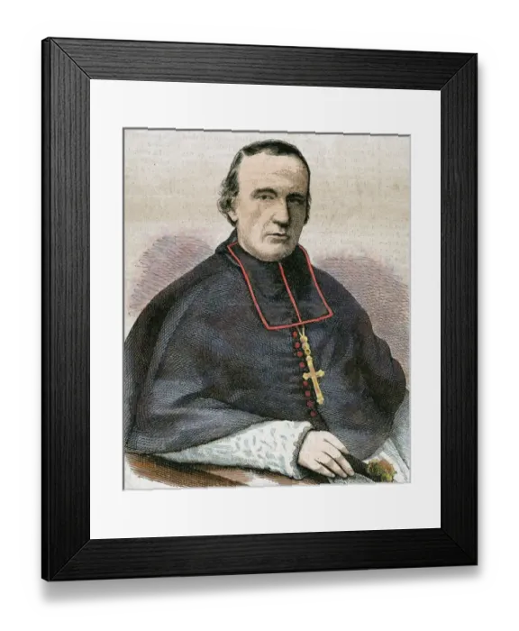 Framed Print : Darboy, Georges (Fays-Billot, 1813-Paris, 1871). French prelate. Colored engraving Framed Print : Darboy, Georges (Fays-Billot, 1813-Paris, 1871). French prelate. Colored engraving