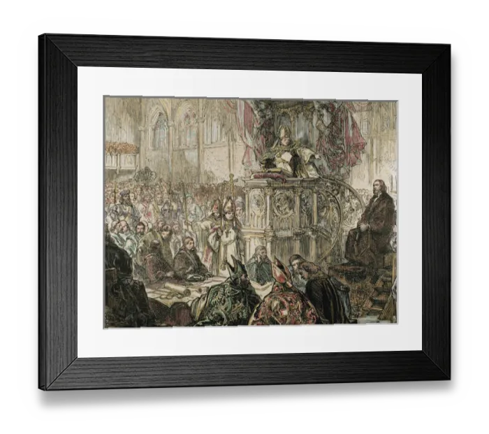Framed Print : HUS, Jan (1369-1415). Czech priest, philosopher, reformer, and master at Charles