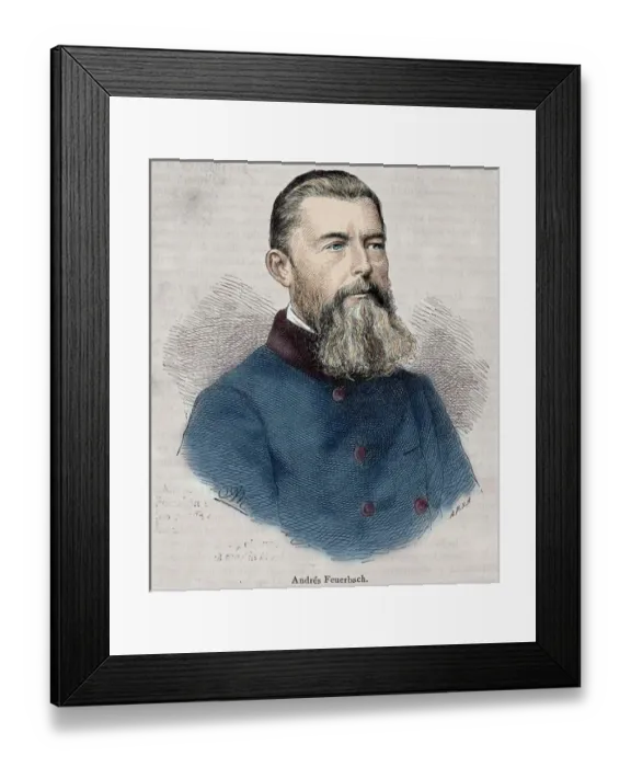 Framed Print : Feuerbach, Ludwig (1804-1872) German philosopher. Engraving by A. Etching Newmann Framed Print : Feuerbach, Ludwig (1804-1872) German philosopher. Engraving by A. Etching Newmann