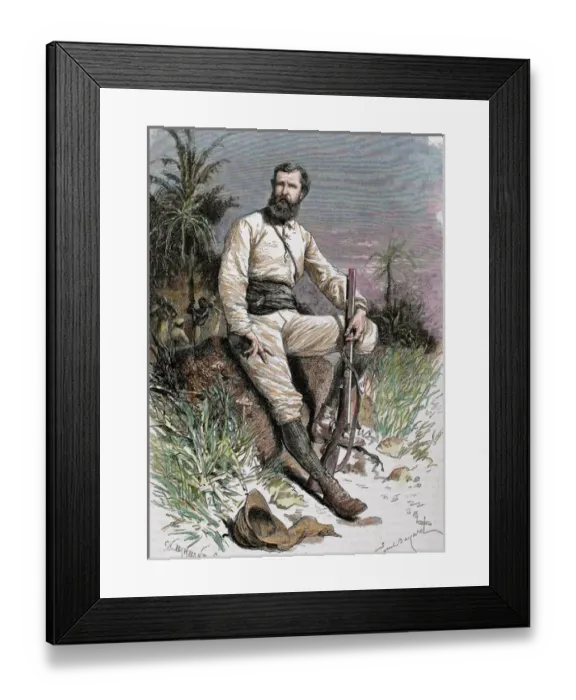 Framed Print : Cameron, Verney Lovett (1844-1894). British traveler and explorer. Engraving by Barbant