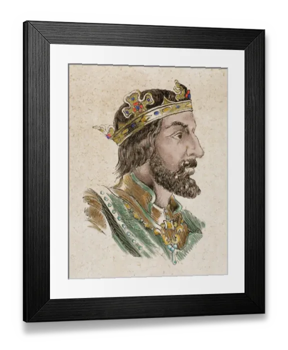 Framed Print : Wittiza (687-709). Visigothic King of Hispania from 694 until his death, co-ruling with his father Framed Print : Wittiza (687-709). Visigothic King of Hispania from 694 until his death, co-ruling with his father