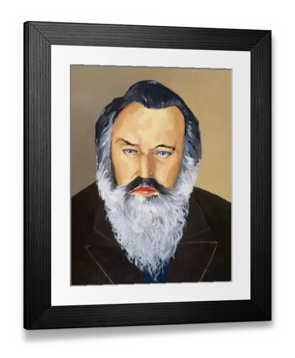 Framed Print : BRAHMS, Johannes (Hamburgo, 1833-Viena, 1897). German composer. Color drawing Framed Print : BRAHMS, Johannes (Hamburgo, 1833-Viena, 1897). German composer. Color drawing