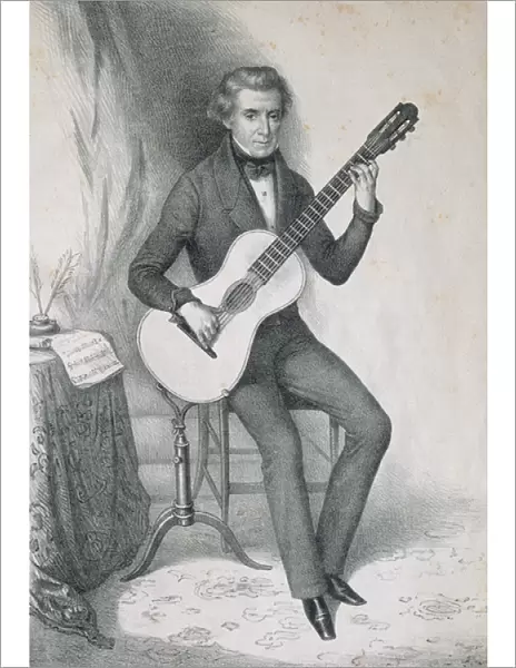 Garcia Aguado, Dionisio (1784-1849). Spanish guitarist and composer. Engraving