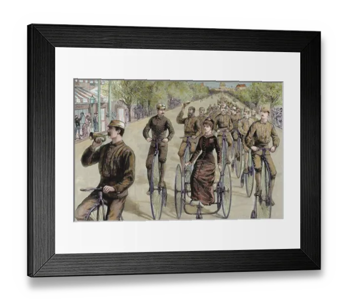 Framed Print : American League cycles in Pennsylvania Avenue. Mid May 1884. Washington. United States Framed Print : American League cycles in Pennsylvania Avenue. Mid May 1884. Washington. United States