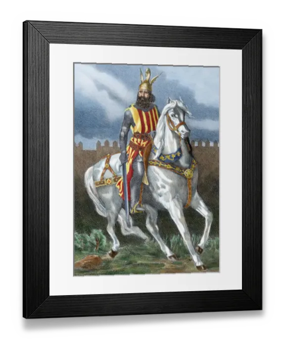 Framed Print : James I The Conqueror (1208-1276) on horseback. Count of Barcelona and King of Aragon (1213-1276) Framed Print : James I The Conqueror (1208-1276) on horseback. Count of Barcelona and King of Aragon (1213-1276)