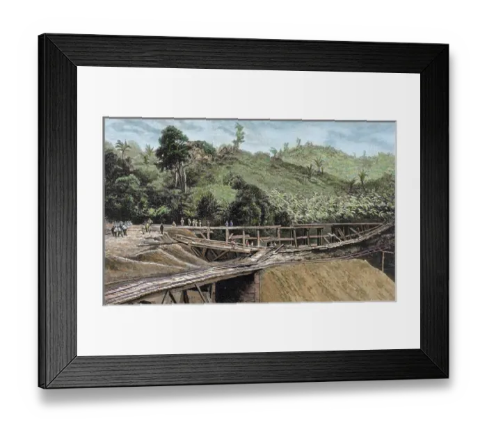 Framed Print : Construction of the Panama Canal. Works in bridge called Alto-Obispo Framed Print : Construction of the Panama Canal. Works in bridge called Alto-Obispo
