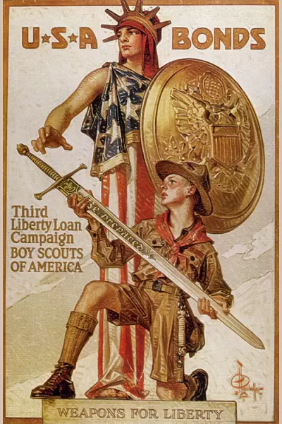 WORLD WAR I (1914-1918). Poster USA BONDS Third Liberty Loan Campaign'