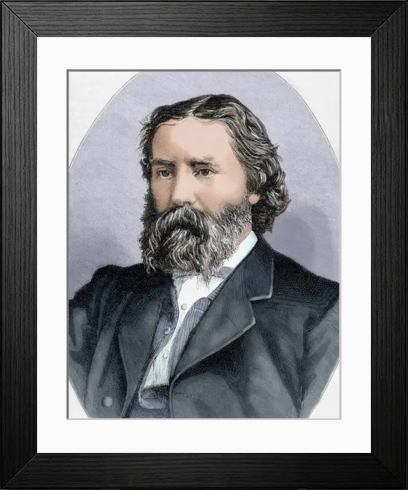 Framed Print : LOWELL, James (1819-1891). Poet, essayist and American diplomat. Colored engraving Framed Print : LOWELL, James (1819-1891). Poet, essayist and American diplomat. Colored engraving