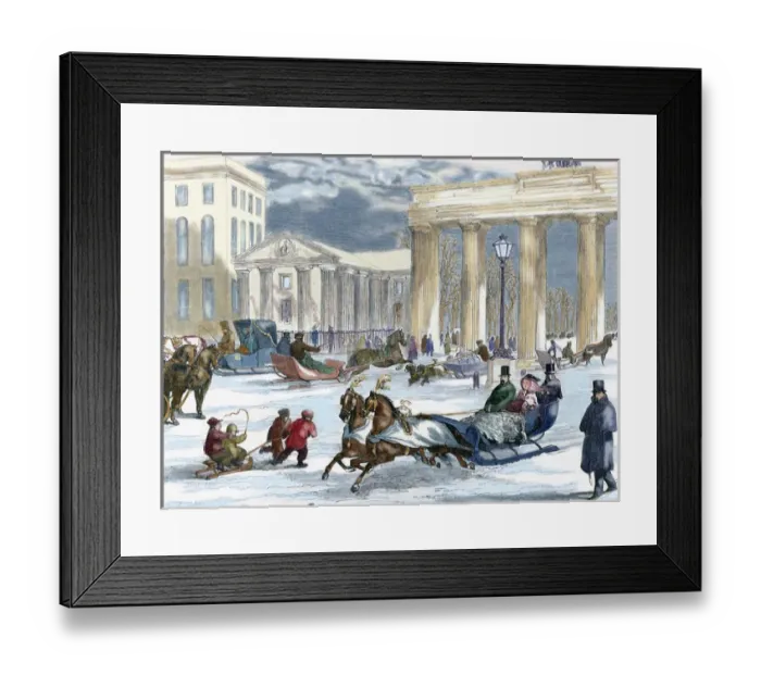 Framed Print : Germany. Berlin. Street scene with the Brandenburg Gate in the background
