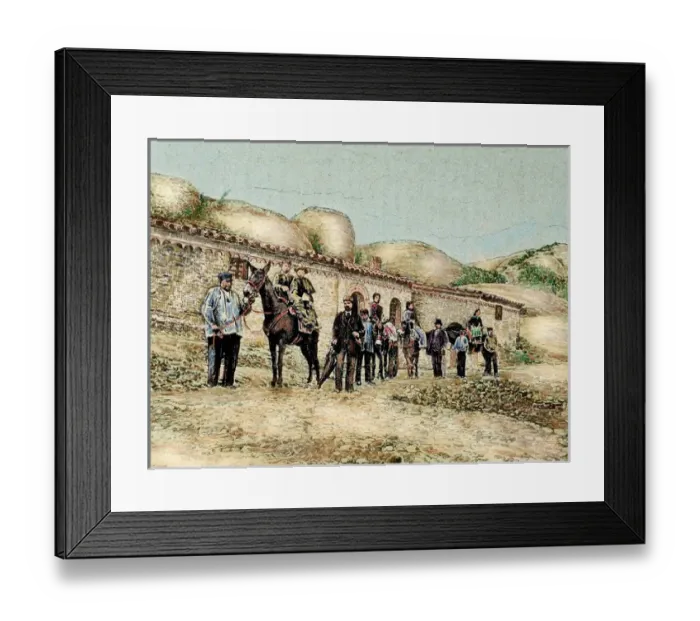 Framed Print : Hikers in San Jeronimo. Montserrat. Catalonia