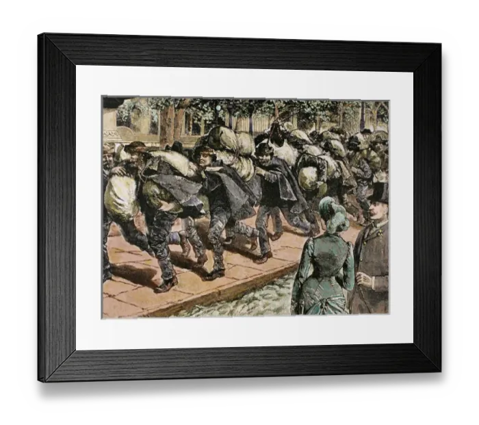 Framed Print : Arrival of Italian immigrants to New York. 1863. Colored engraving Framed Print : Arrival of Italian immigrants to New York. 1863. Colored engraving
