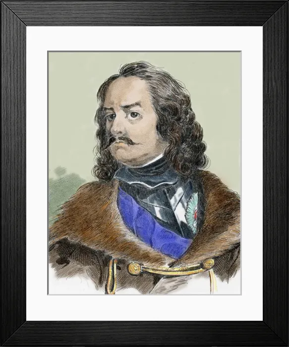 Framed Print : Peter I Alexeievitch the Great (1672-1725). Tsar of Russia (1682-1725). Engraving Framed Print : Peter I Alexeievitch the Great (1672-1725). Tsar of Russia (1682-1725). Engraving