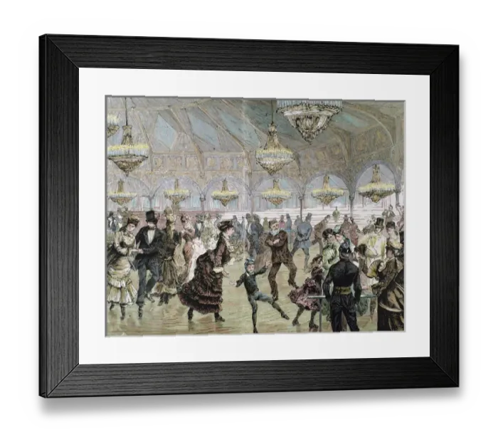 Framed Print : Circle of skaters (Skating-Rink) in the circus of the Champs Elysees in Paris Framed Print : Circle of skaters (Skating-Rink) in the circus of the Champs Elysees in Paris