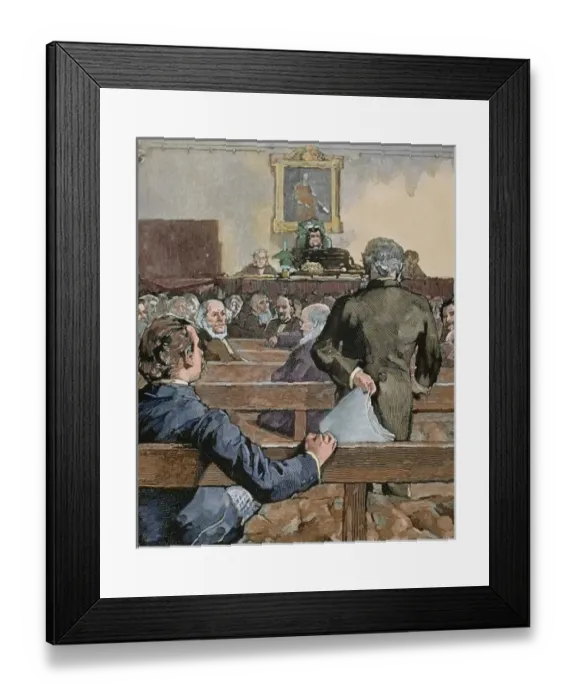 Framed Print : History of England. Meeting at the Royal Society of London. Engraving, 1890. Colored Framed Print : History of England. Meeting at the Royal Society of London. Engraving, 1890. Colored