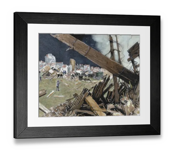Framed Print : Around Lisbon after the earthquake in 1775. The nineteenth century colored engraving Framed Print : Around Lisbon after the earthquake in 1775. The nineteenth century colored engraving