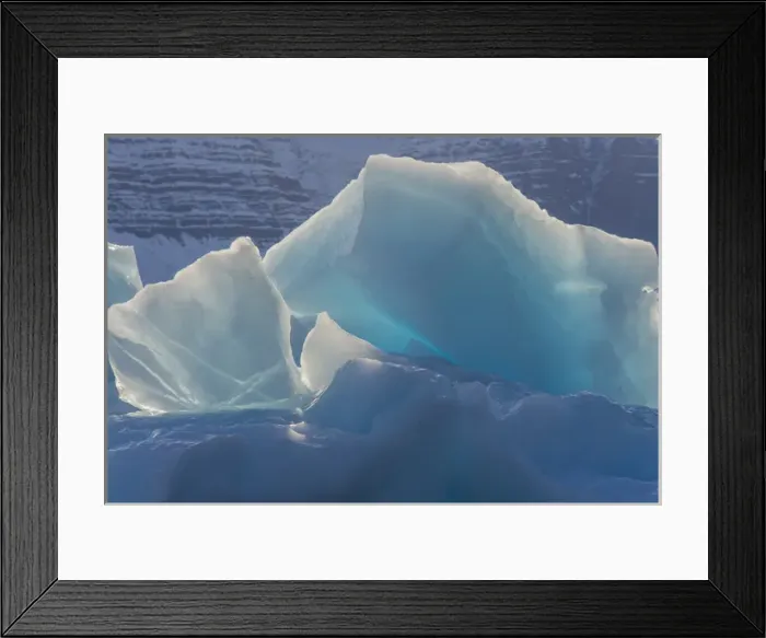Framed Print : Greenland, Scoresby Sund, Gasefjord. Chunk of ice on top of an iceberg