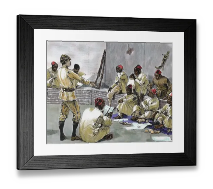Framed Print : M. JEPSON reading the letter of the Khedive to officials council, authorizing