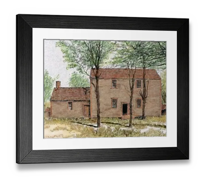 Framed Print : Meeting house of the Quakers. Lincoln. United States