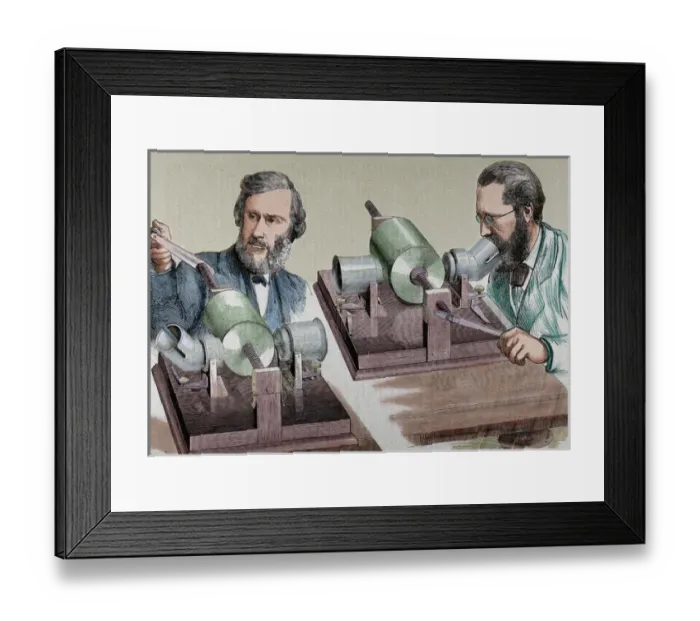 Framed Print : Phonograph. Created in 1877 by Thomas Alva Edison (Milan, Ohio, 1847-West Orange, 1931) Framed Print : Phonograph. Created in 1877 by Thomas Alva Edison (Milan, Ohio, 1847-West Orange, 1931)