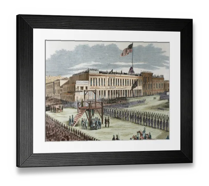 Framed Print : Public execution of murderers Joseph Hetherington and Philander Brace, 29 July 1856 Framed Print : Public execution of murderers Joseph Hetherington and Philander Brace, 29 July 1856