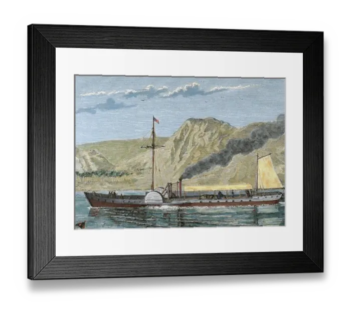 Framed Print : Robert Fultons steamboat. Constructed by the North American engineer Robert FULTON (1765-1815) Framed Print : Robert Fultons steamboat. Constructed by the North American engineer Robert FULTON (1765-1815)