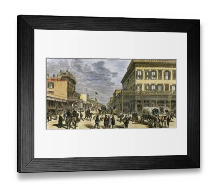 Framed Print : Sacramento in 1878. United States. Engraving Framed Print : Sacramento in 1878. United States. Engraving