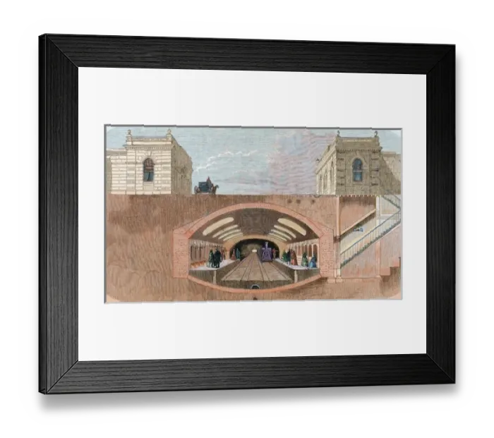 Framed Print : Section of a London Underground station. England