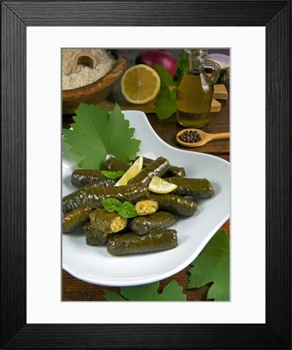 Framed Print : Stuffed vine leaves, Dolmades, Arabic countries, Arabic cooking, Greek food, Turkish food Framed Print : Stuffed vine leaves, Dolmades, Arabic countries, Arabic cooking, Greek food, Turkish food