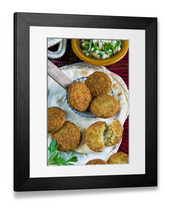 Framed Print : Falafel, Chickpeas croquettes, Arabic countries, Arabic cooking Framed Print : Falafel, Chickpeas croquettes, Arabic countries, Arabic cooking