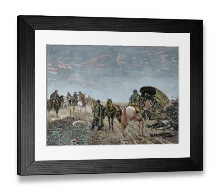 Framed Print : Spanish Restoration era (1875-1885). Reign of Alfonso XII. Civil guards patrol. Engraving by A Framed Print : Spanish Restoration era (1875-1885). Reign of Alfonso XII. Civil guards patrol. Engraving by A