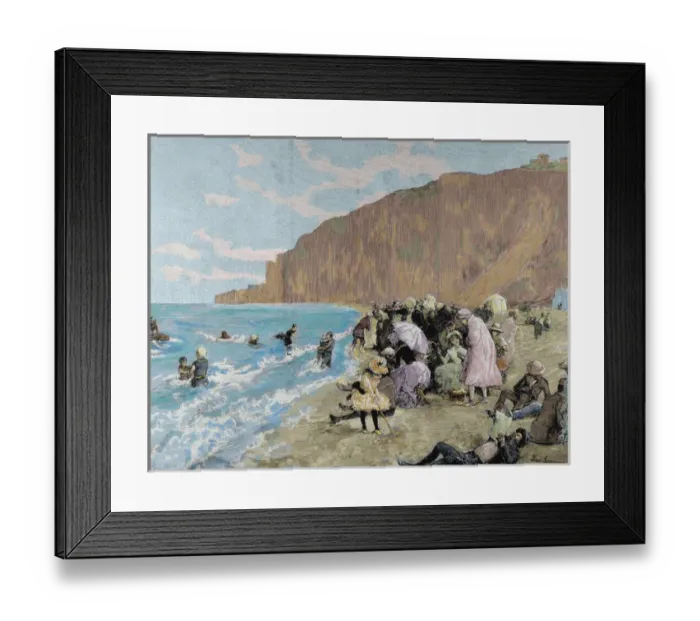 Framed Print : Spain. Catalonia. Barcelona. Bath at the beach Framed Print : Spain. Catalonia. Barcelona. Bath at the beach