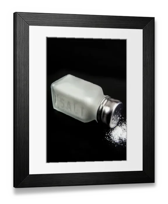 Framed Print : Salt cellar with salt Framed Print : Salt cellar with salt