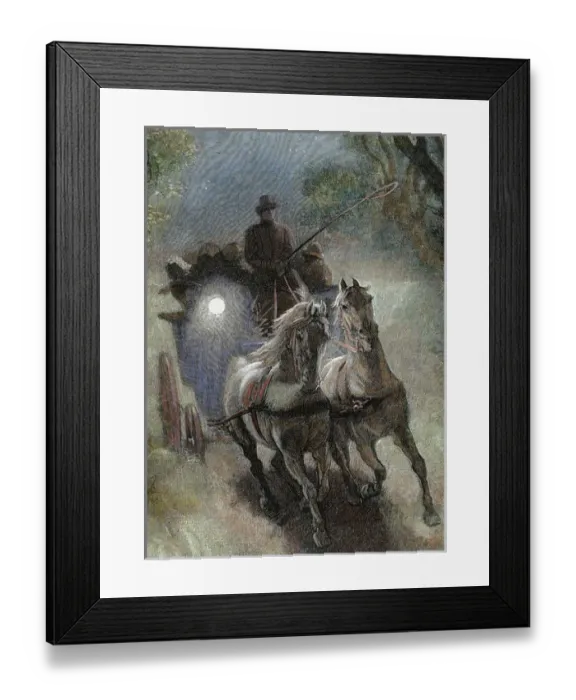 Framed Print : Stagecoach. 19th century engraving. Coloured Framed Print : Stagecoach. 19th century engraving. Coloured
