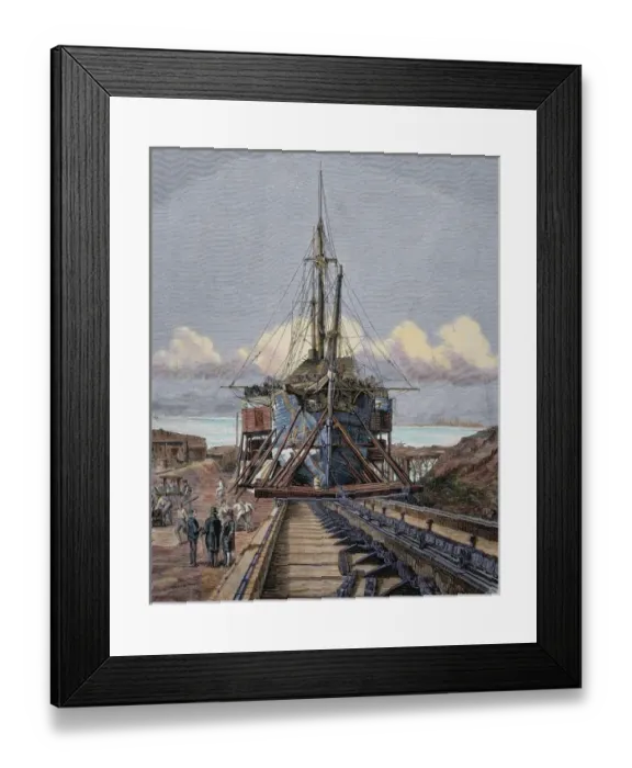 Framed Print : The dry dock. Barcelona. Engraving by Manchon. The Spanish and American Illustration Framed Print : The dry dock. Barcelona. Engraving by Manchon. The Spanish and American Illustration